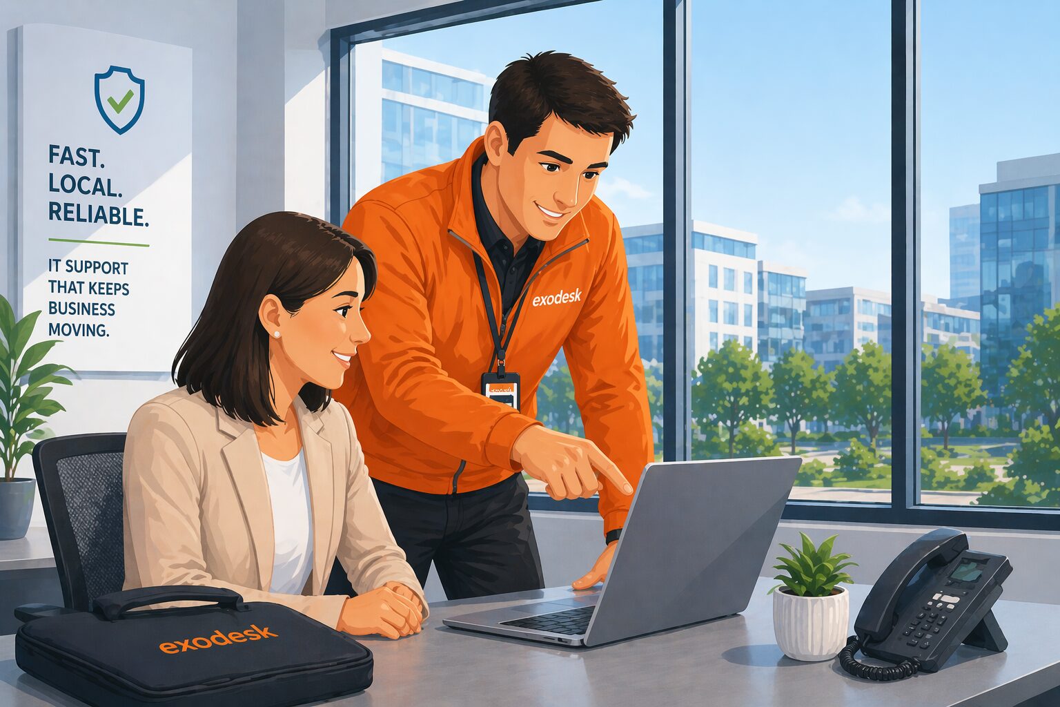 IT support technician providing fast on-site assistance to a business in Christchurch