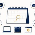 End of financial year IT NZ – flat vector of NZ business calendar with 30 June and IT review checklist