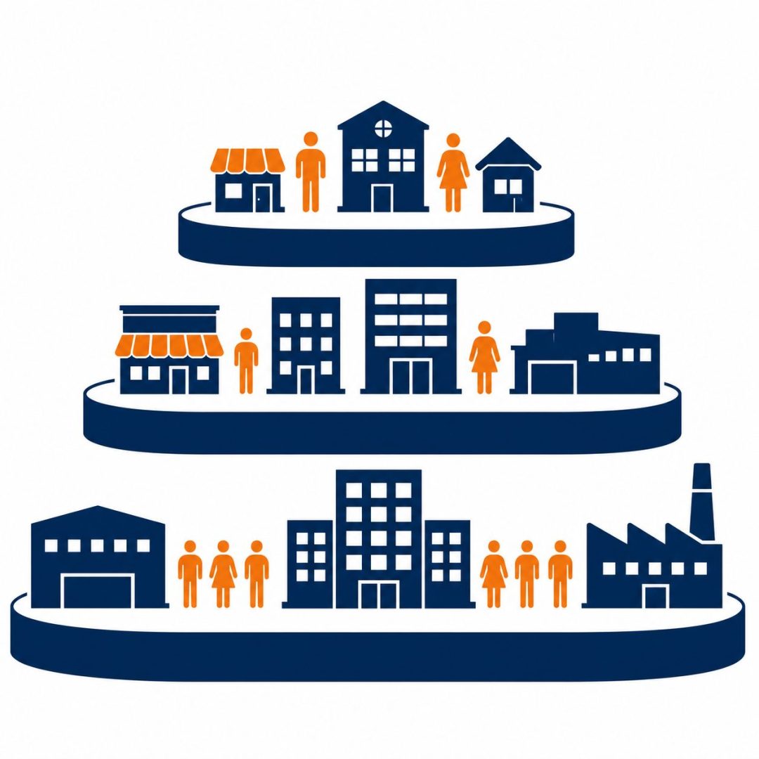 IT support services NZ market landscape – flat vector showing NZ IT provider tiers from enterprise to local specialist