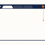 Flat vector banner showing a browser window with extensions reaching into page content behind it