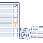 Client security questionnaire: a long form beside the stack of supporting evidence documents it needs