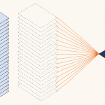 Data deduplication: a tall stack of identical files collapsing into one stored copy