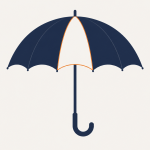 Cyber insurance banner showing an umbrella with one panel missing