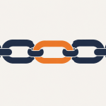 Cyber resilience banner showing a chain held together by a single orange replacement link