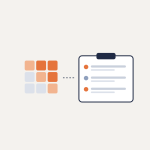 A risk matrix feeding a risk register with prioritised entries