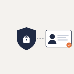 A shield with a lock protecting a personal information record